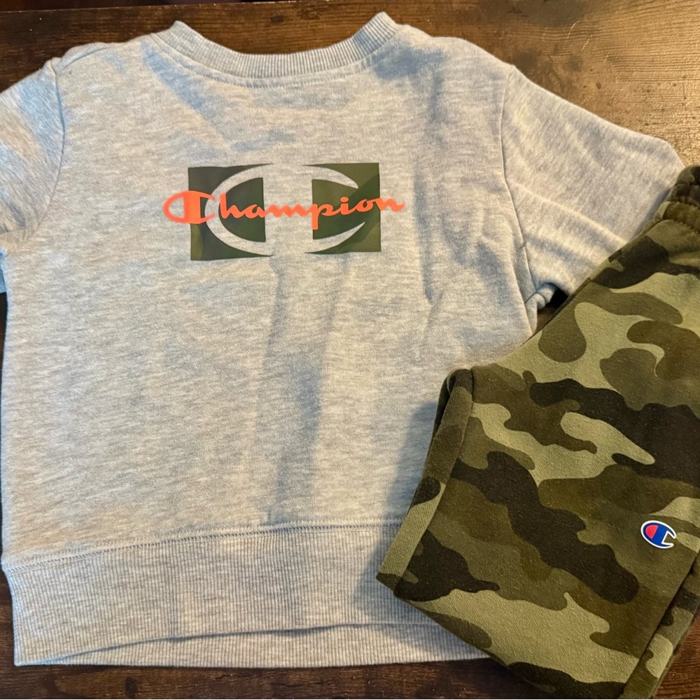 Champion Gray and Camouflage Kids Matching Set